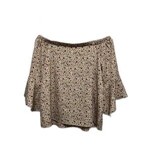 Gilli Ditsy Floral Blouse Off The Shoulder Women’s Small Bell Sleeve Boho NEW‎